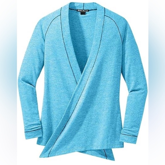 Outdoor Research Women's Athena Wrap Top Oasis Blue Sz M Athliesure Dance Yoga - Picture 1 of 13
